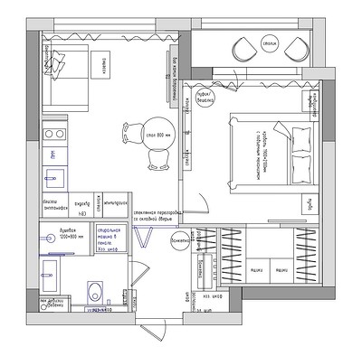 Интерьер для летчика: маленькая квартира 38 кв. м, где продумано все 32