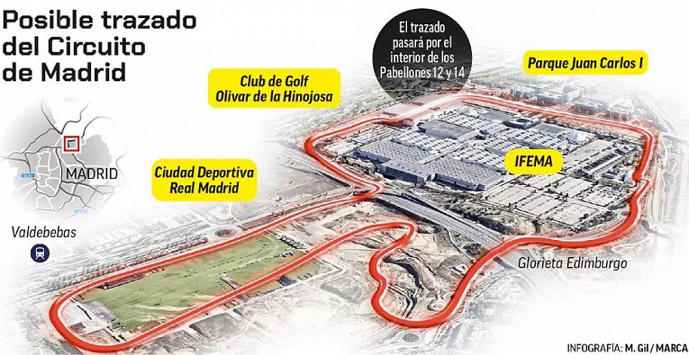 Marca показала новую трассу Формулы 1 в Мадриде1