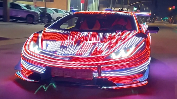 Собран самый яркий в мире Lamborghini Huracan с 30 тысячами светодиодов