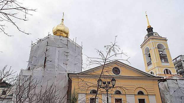 Реставрация фасадов церкви Успения в Казачьей слободе завершается в Москве0