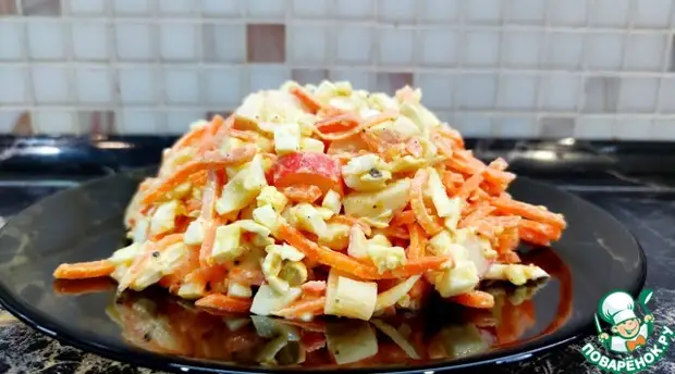 Салат с крабовыми палочками и корейской морковью0