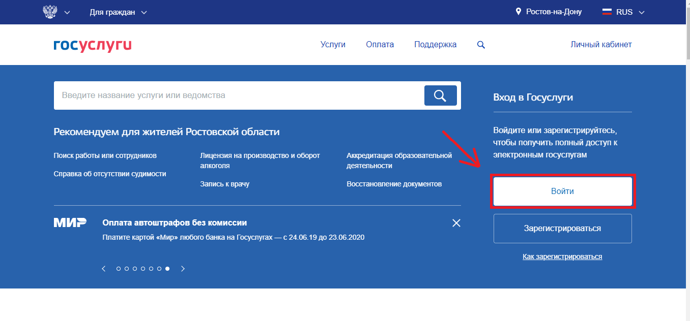 Войти в госуслуги