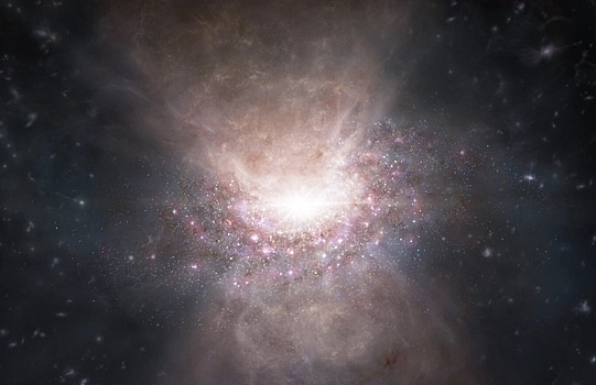 Опубликовано фото выброса сверхмассивной черной дыры из ранней Вселенной
