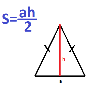 Формула площади равнобедренного треугольника