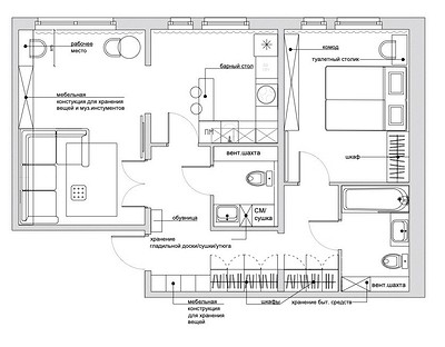 Как из типовой квартиры сделать стильную и уютную? Пример от дизайнера на площади 65 кв. м (фото до и после)39