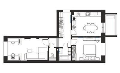 «Место силы»: квартира 66 кв. м для молодоженов. Продуманная кухня, гостиная-кабинет, спальня27