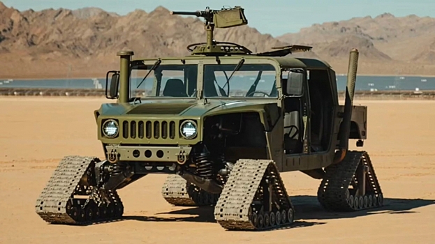 На аукционе продадут военный Humvee с гусеницами вместо колёс