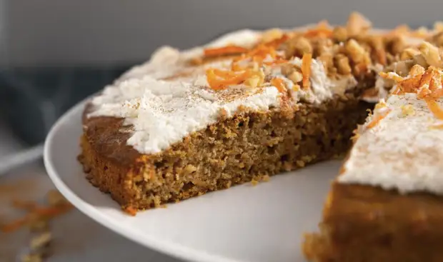 Сочный морковный пирог из цельнозерновой муки с добавлением миндаля2