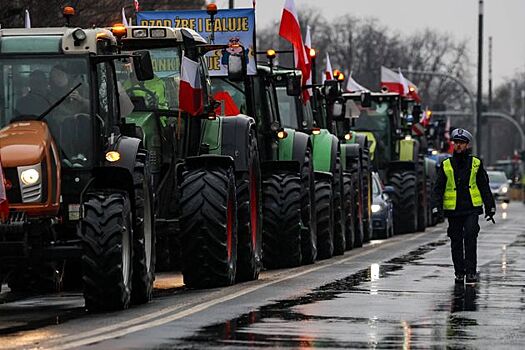В Польше задержан повесивший на трактор обращение к Путину фермер