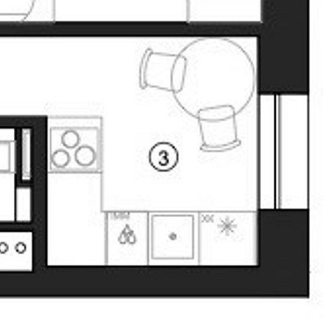 Как поставить стол на маленькой кухне? 8 вариантов с планировками от дизайнеров11