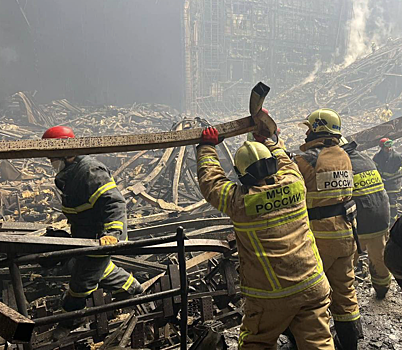 Огонь полностью уничтожил зрительный зал "Крокус Сити Холла"