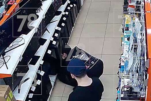 Двое россиян украли из магазина технику на 100 тысяч рублей и попали на камеру