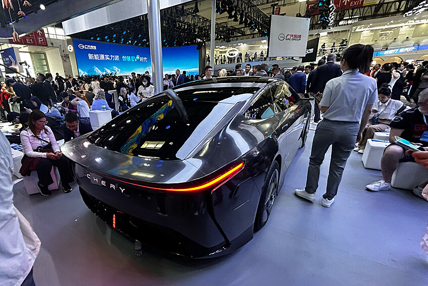 Стенд комапнии Chery на международном автосалоне Auto China 2024 в Пекине
