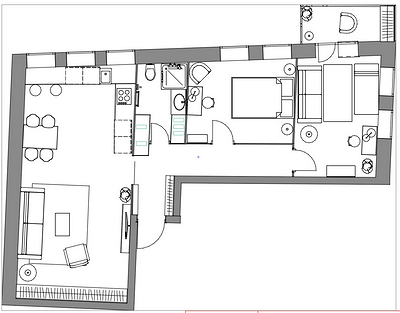 Квартира для мамы и дочки: красные ставни, песочные стены и бирюза в интерьере 65 кв. м25