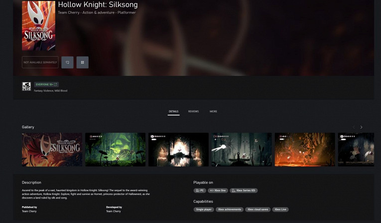 Страницу долгожданной Hollow Knight: Silksong добавили в Xbox Store — релиз близко?1