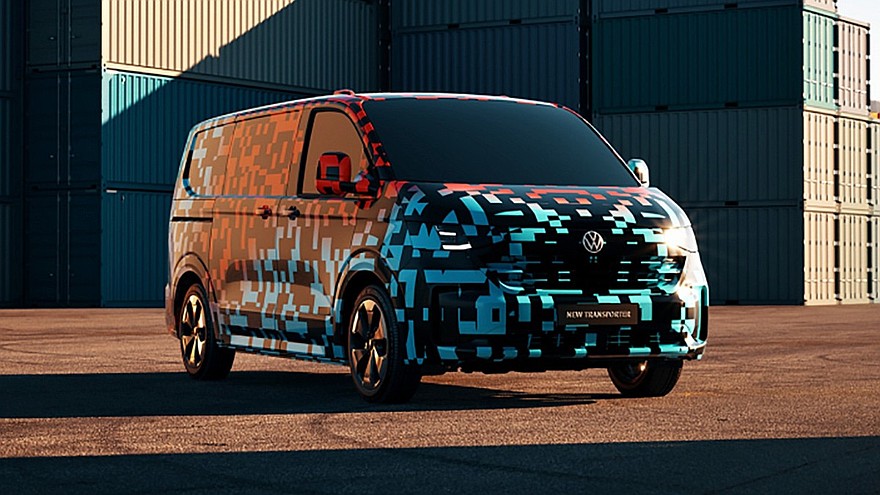 Volkswagen приоткрыл внешность Transporter нового поколения: фургон стал похож на ID. Buzz2