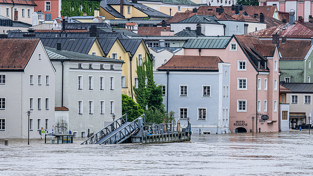Наводнение в городе Пассау на юге Германии
