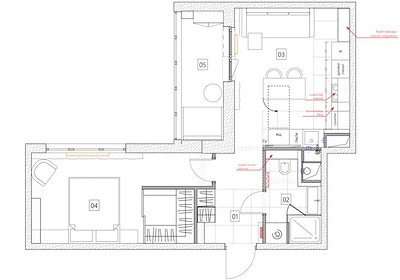 Из бетонных стен — в стильный уютный интерьер для двоих: квартира 50 кв. м28