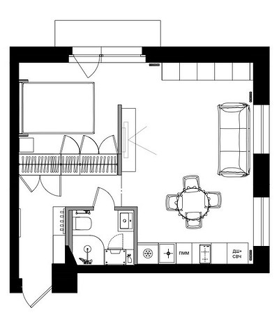 Переделали все и получили очень классный интерьер: маленькая квартира 39 кв. м для женщины в доме 1964 года (фото до и после)32