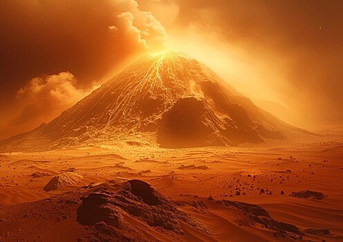Ученые обнаружили иней на самых высоких вулканах Марса