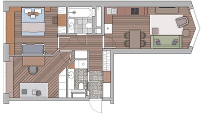 Двушка для четверых: очень уютная квартира 67 кв. м для семьи с подростком и малышом52