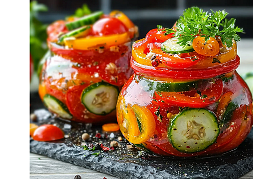 Витаминное лечо из болгарского перца с огурцами